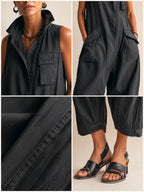 Sleeveless Utility Wide-Leg Jumpsuit