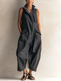Sleeveless Utility Wide-Leg Jumpsuit