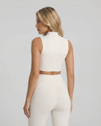 IVORY - FOCUS ZIP-UP TOP