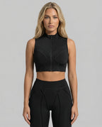 BLACK - FOCUS ZIP-UP TOP