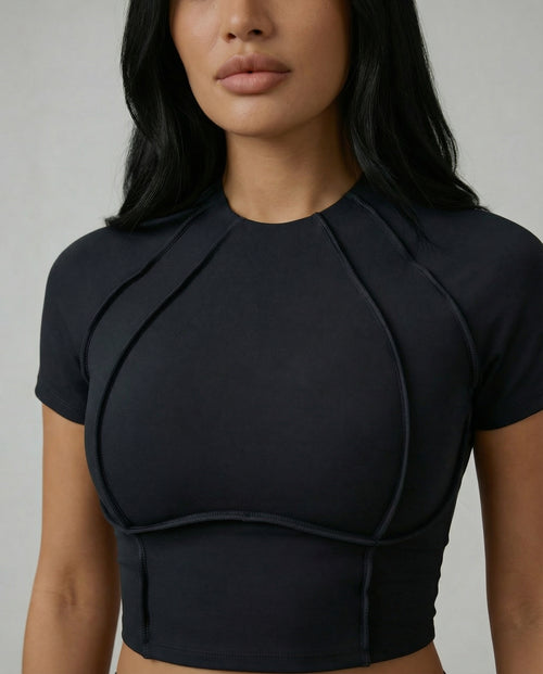 BLACK - FOCUS CROP TOP