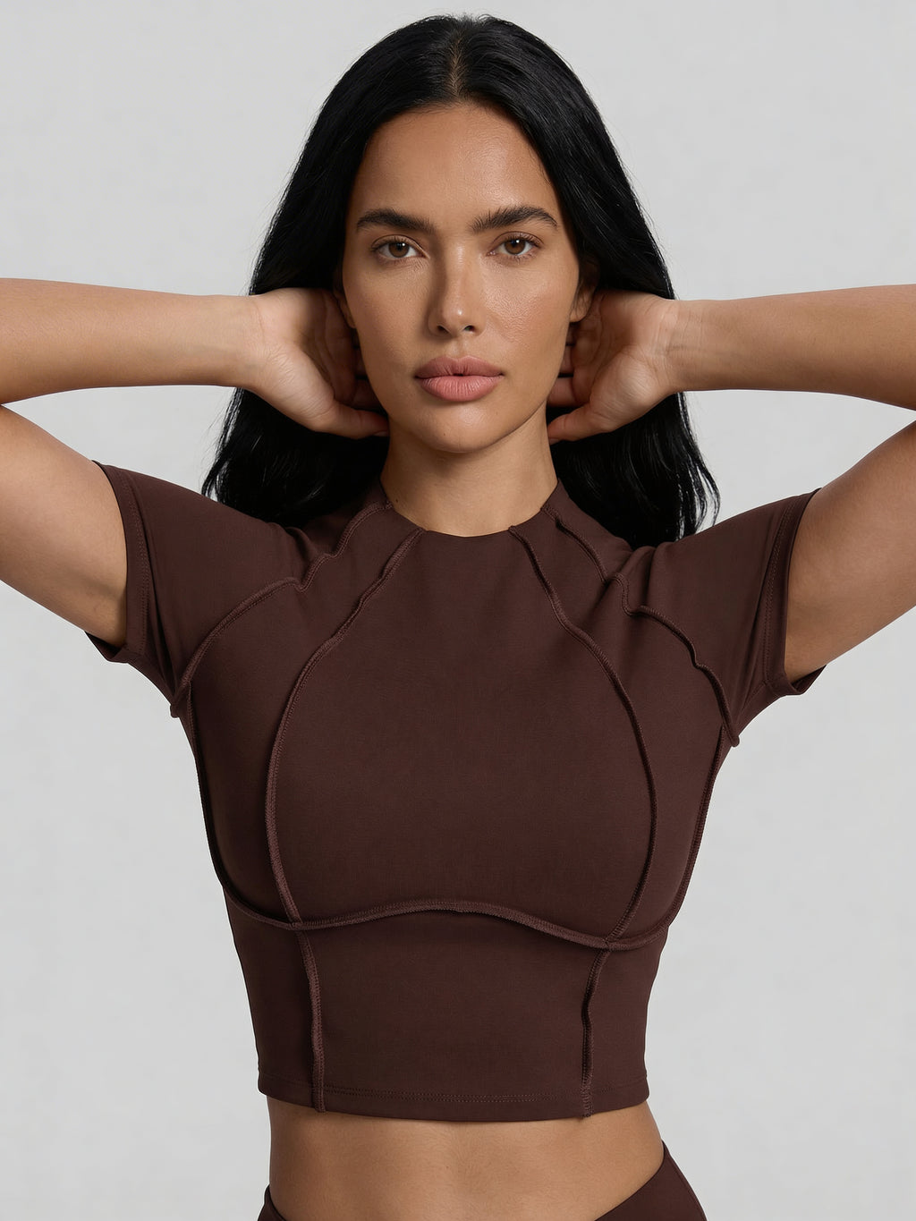 BROWN - FOCUS CROP TOP