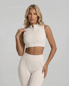 IVORY - FOCUS ZIP-UP TOP