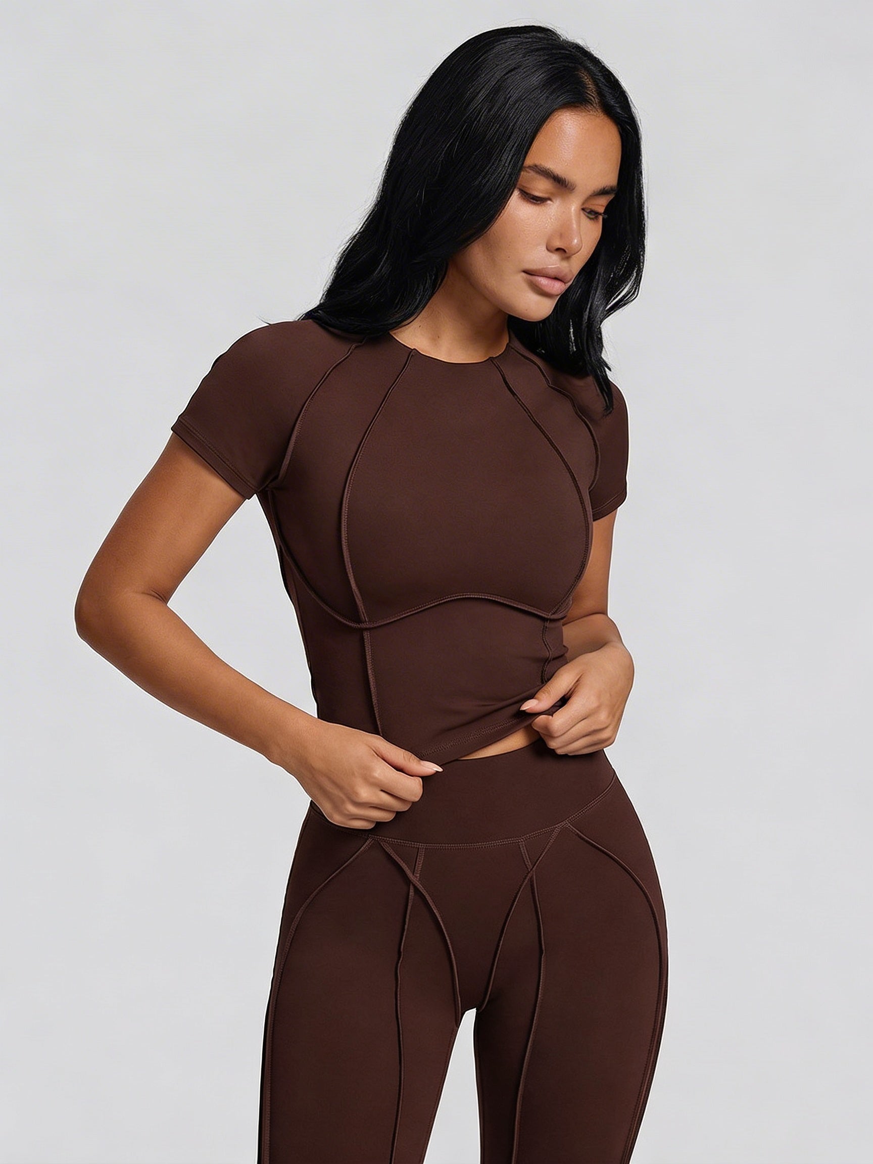 BROWN - FOCUS CROP TOP