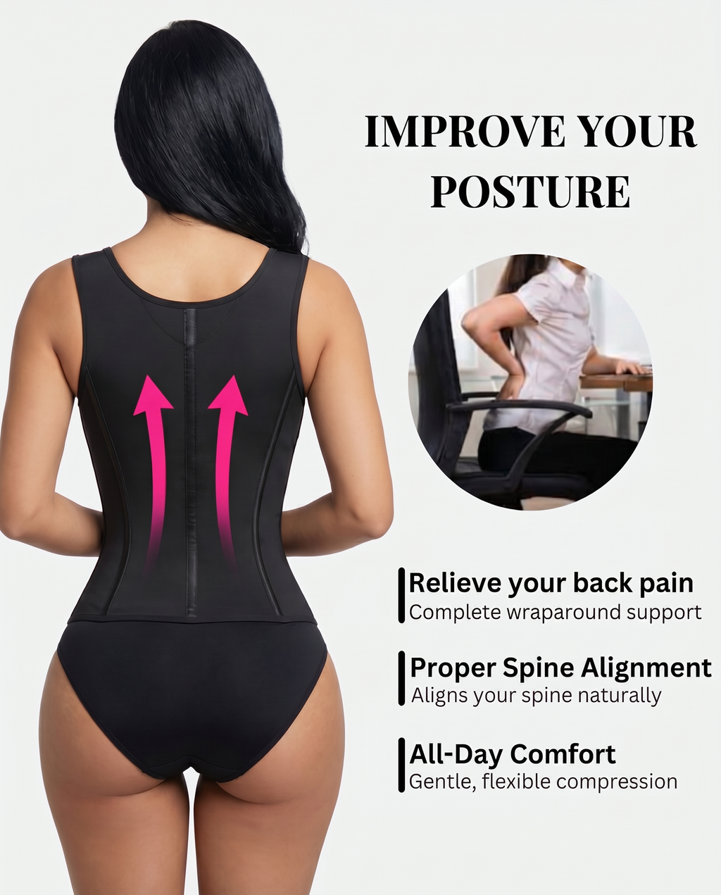 BLACK CORSET BODY-SHAPER WITH BRA