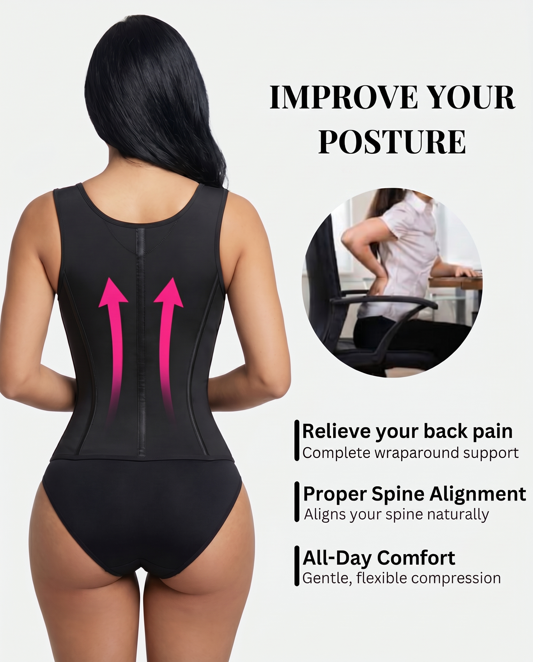 BLACK CORSET BODY-SHAPER WITH BRA